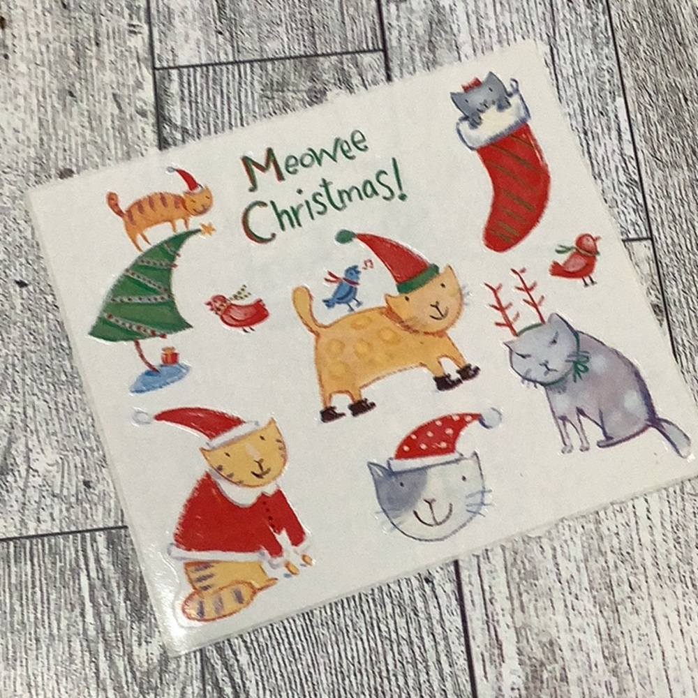 Merry Christmas cat scrapbooking stickers new